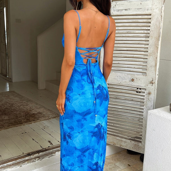 Jania - שמלת מקסי פרחונית ללא שרוולים