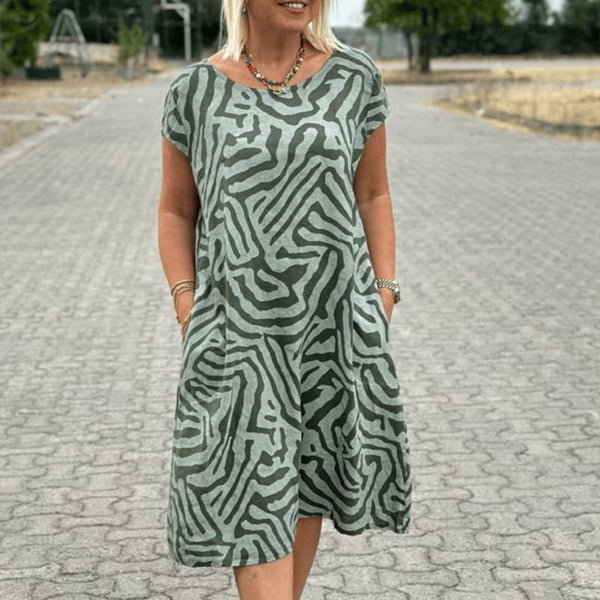 Dorothee - שמלת כותנה רכה עם כיסים בצדדים