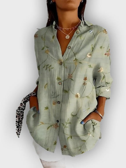 חולצת פרחים אלגנטית איווי - נוחות וסטייל יומיומי