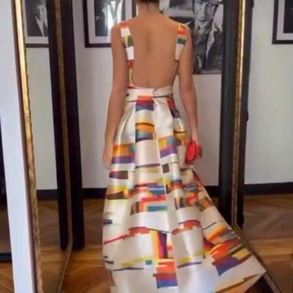 Vivien - שמלת מקסי עם הדפס גיאומטרי