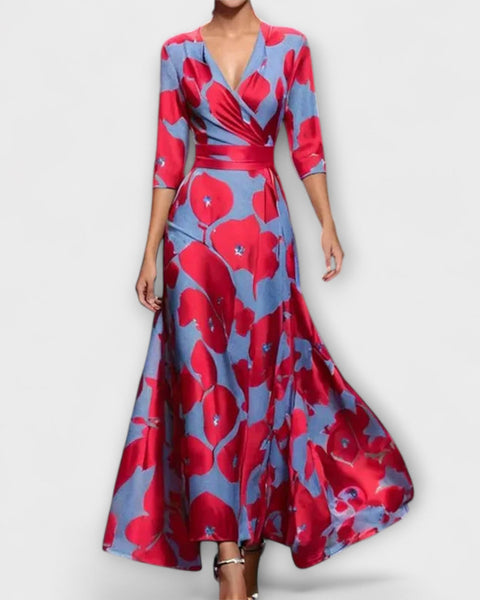 שמלת נשים אלגנטית עם שרוולים אופנתיים