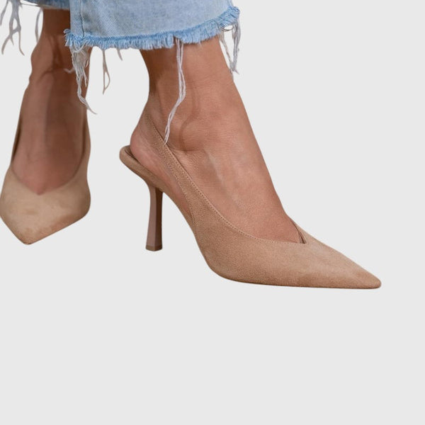 מרלנה - נעליים עם עקב נמוך בצבע נוד