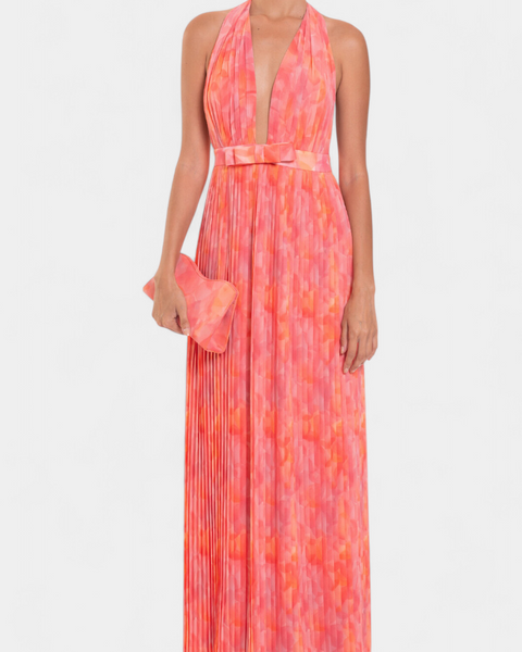 סמלת מקסי פריסקה עם גב פתוח וכתף חצי