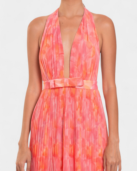 סמלת מקסי פריסקה עם גב פתוח וכתף חצי