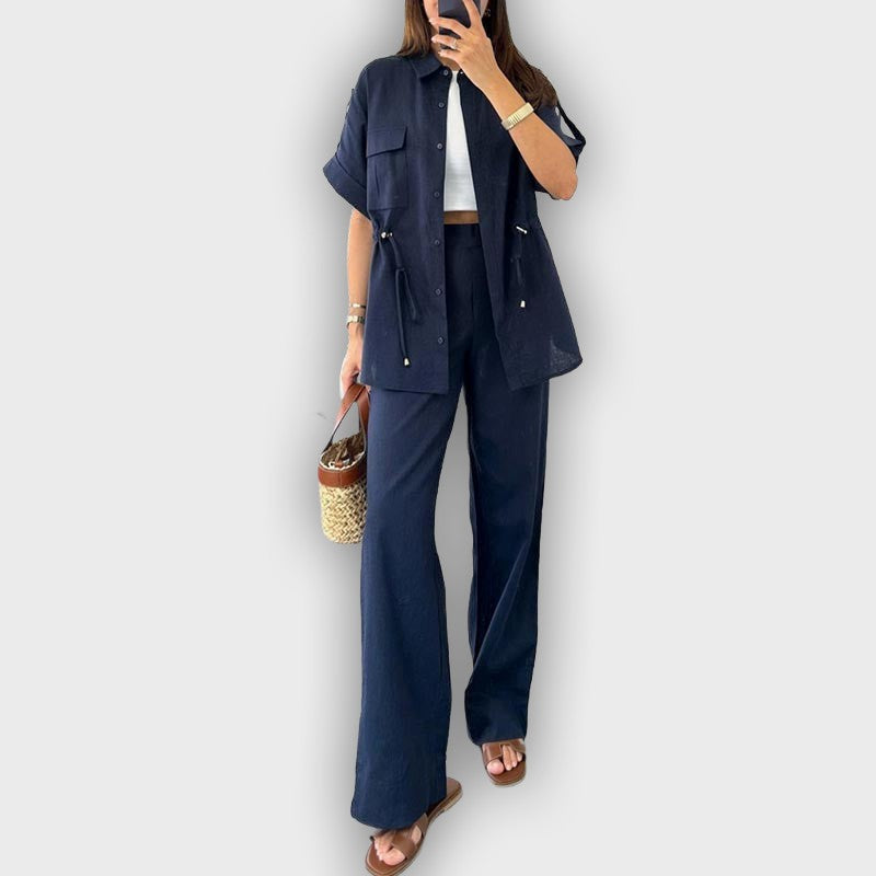 סט עבודה קז'ואל לנשים עם חוט מתכוונן