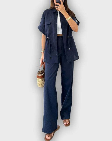 סט עבודה קז'ואל לנשים עם חוט מתכוונן