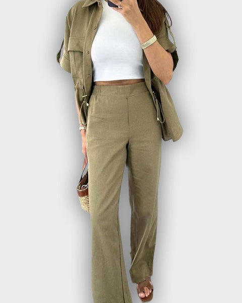 סט עבודה קז'ואל לנשים עם חוט מתכוונן