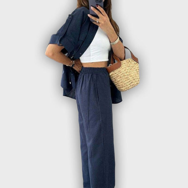 סט עבודה קז'ואל לנשים עם חוט מתכוונן