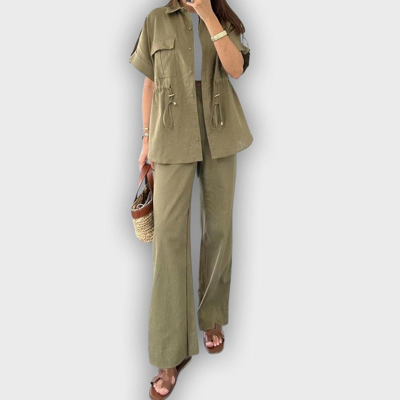 סט עבודה קז'ואל לנשים עם חוט מתכוונן