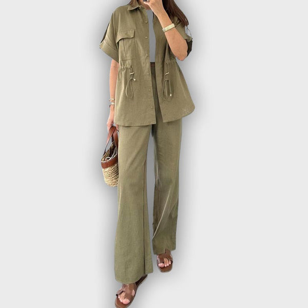 סט עבודה קז'ואל לנשים עם חוט מתכוונן