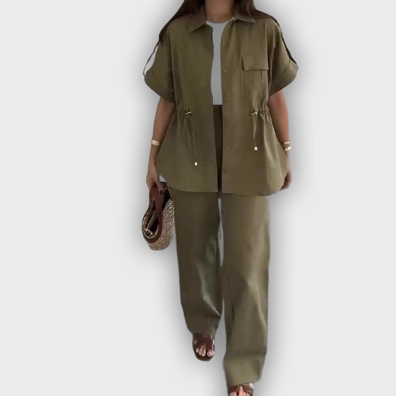 סט עבודה קז'ואל לנשים עם חוט מתכוונן