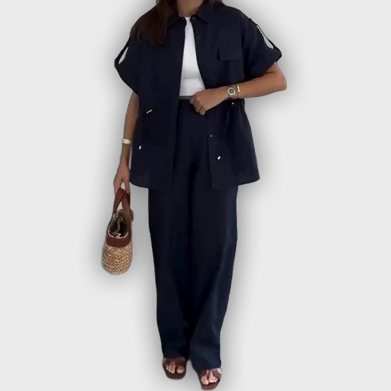 סט עבודה קז'ואל לנשים עם חוט מתכוונן