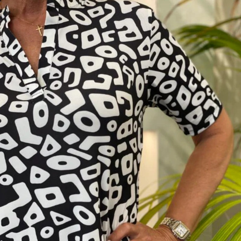 Aluna - שמלת מיני קז'ואל עם הדפס גיאומטרי