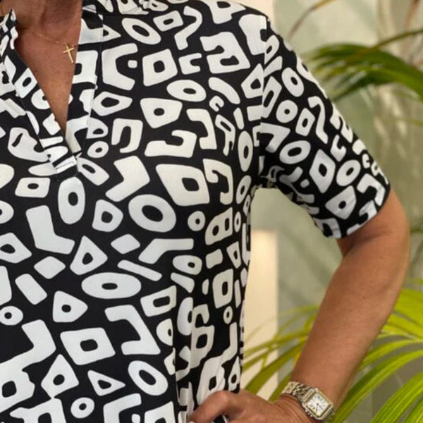 Aluna - שמלת מיני קז'ואל עם הדפס גיאומטרי