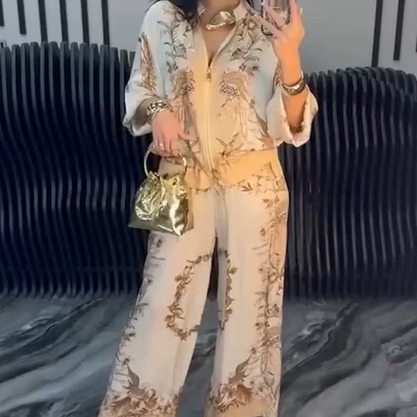 Sunmi - סט אלגנטי דו-חלקי עם רוכסן