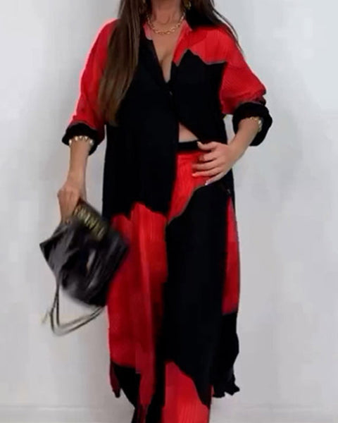 Dionicia - חולצה אלגנטית עם כפתורים ומכנס עם שרוך