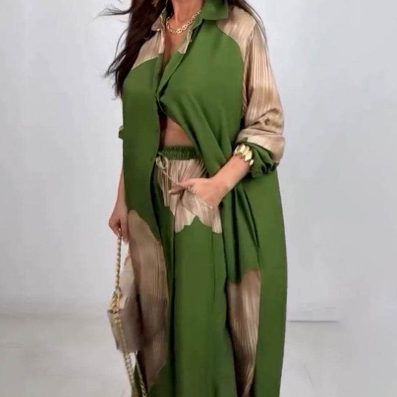 Dionicia - חולצה אלגנטית עם כפתורים ומכנס עם שרוך