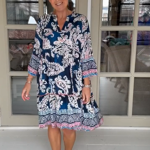 Viloura - שמלת פרחים עם צווארון V