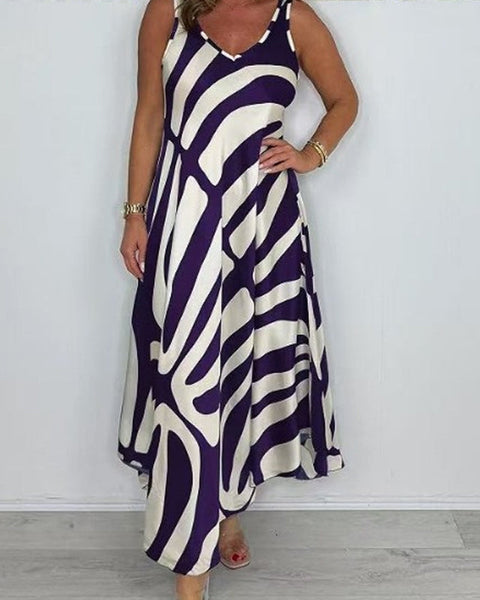 Rodica - שמלת מקסי אלגנטית ללא שרוולים עם מחשוף V