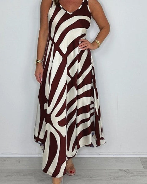 Rodica - שמלת מקסי אלגנטית ללא שרוולים עם מחשוף V