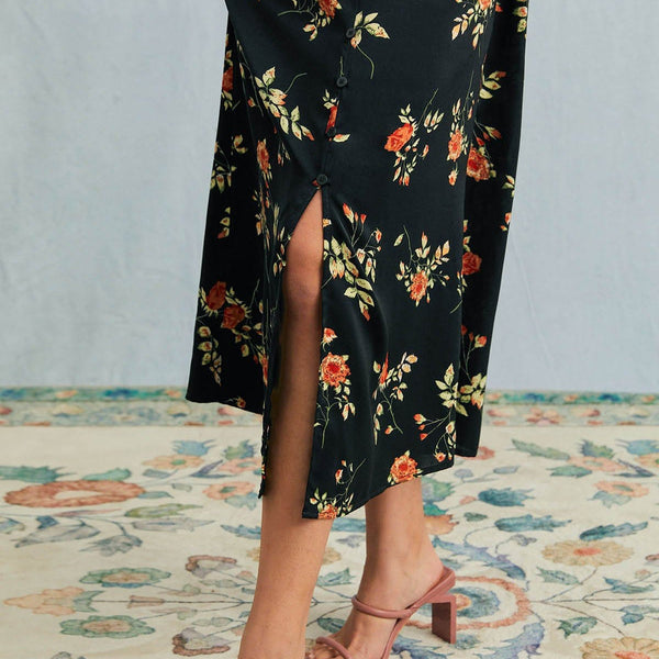 Kambria - שמלת מידי פרחונית עם שרוולים קצרים