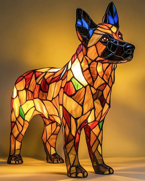 בנדיוטו - מנורת כלב מזכוכית צבעונית עם נגיעה של קסם