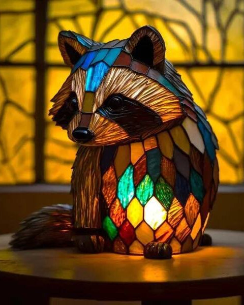 פילוא - מנורת דביבון מזכוכית צבעונית ומעוצבת