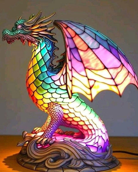 איגניס - מנורת דרקון מזכוכית צבעונית בעיצוב ייחודי