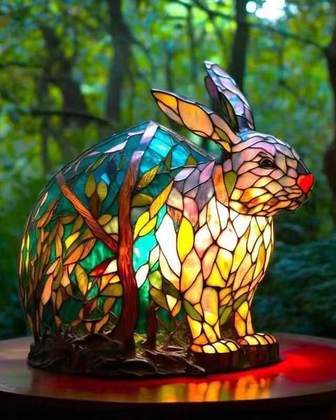 Lapinou - מנורת ארנבון צבעונית עשויה זכוכית