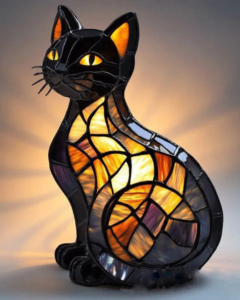 מנורת זכוכית חתול צבעונית מירה עם ניחוח קסום