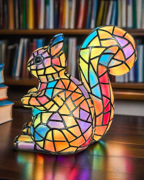 נינו - מנורת סנאים קסומה מזכוכית צבעונית ומרהיבה