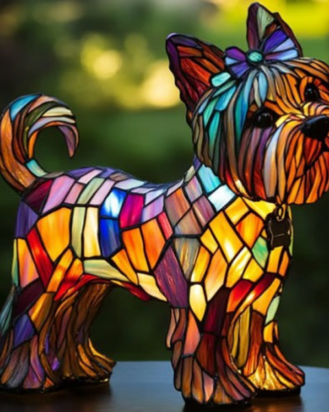 זוזו - מנורת כלב זכוכית צבעונית עם קסם ייחודי