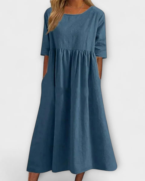 שמלת מכסה בטן – גזרה רפויה אלגנטית