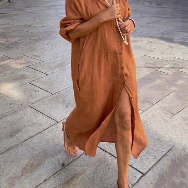 Mihaela - שמלה ארוכה עם כפתורים